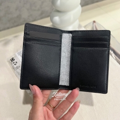 Ví Michael Kors Cooper Signature Logo Folding Card Case Black Grey 36F5LCOD1O