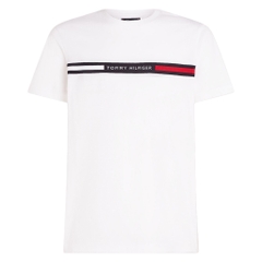Áo Tommy Hilfiger Ribbed Inset Logo T-Shirt White MW36498 100