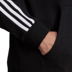 Áo Khoác adidas Men's Essentials French Terry 3-Stripes Full-Zip Hoodie Black GK9032