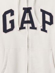 Áo GAP Relaxed Logo Zip Hoodie White 683050 02 1