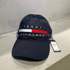 Nón Tommy Hilfiger Flag Stripe Logo Baseball Cap Sky Captain 78B4207 416