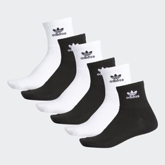 Vớ adidas Trefoil Quarter Socks 6 Pair Black White BH6436