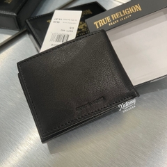 Ví True Religion 'Aglet' Slim Bifold RIFD Leather Wallet Black Gold TR203418