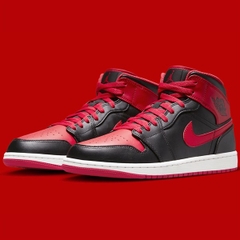 Jordan 1 Mid Black Fire Red DQ8426 060