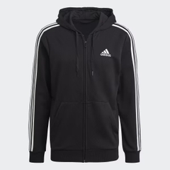 Áo Khoác adidas Men's Essentials French Terry 3-Stripes Full-Zip Hoodie Black GK9032