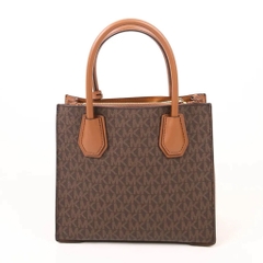 Túi Michael Kors Mercer Medium Logo and Leather Accordion Crossbody Bag Brown 35S1GM9M2B