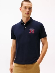 Áo Polo Tommy Hilfiger Regular Fit Textured Monogram Navy XM05639 400