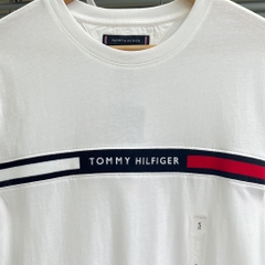 Áo Tommy Hilfiger Ribbed Inset Logo T-Shirt White MW36498 100