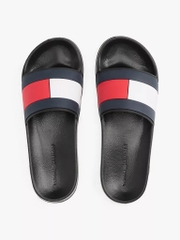 Dép Tommy Hilfiger Flag Pool Slide Black FM04263 001