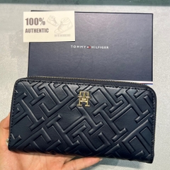 Ví Tommy Hilfiger Iconic Large Zip Wallet Mono Space Blue AW15272 400
