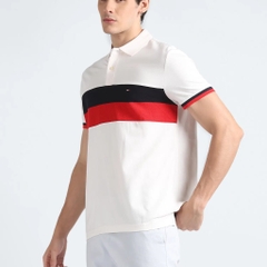 Áo Polo Tommy Hilfiger Regular Fit Colorblock Ancient White MW33218 100