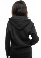 Áo Khoác adidas Nữ Essentials 3-Stripes Full-Zip Fleece Hoodie Black HZ5743