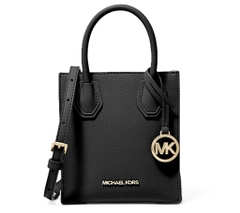 Túi Michael Kors Mercer Extra-Small Pebbled Leather Crossbody Bag Black 35S1GM9T0L