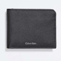 Ví Calvin Klein Saffiano Leather Card Case Bifold Wallet Black 40W0733 010