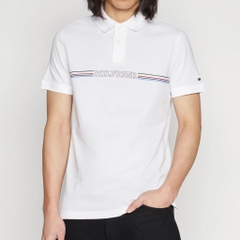 Áo Polo Tommy Hilfiger Regular Fit Monotype Chest Stripe White MW34769 100