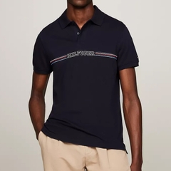 Áo Polo Tommy Hilfiger Regular Fit Monotype Chest Stripe Navy MW34769 401