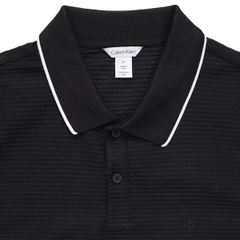 Áo Polo Calvin Klein SS Raiset Thin Stripe Pique Logo Black 4L0089S 001