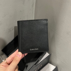 Ví Calvin Klein Refined Saffiano Slim Bifold Wallet Black 4D1058G 001