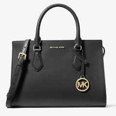 Túi Michael Kors Sheila Medium Logo Satchel Black 35S3G6HS2L