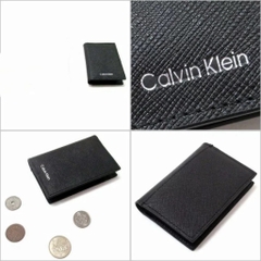 Ví Calvin Klein Refined Saffiano Compact Bifold Wallet Black 4D1015G 001