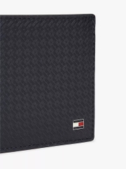 Ví Tommy Hilfiger Men's Allover Flag Logo Leather Bifold Wallet Space Blue AM14241 400