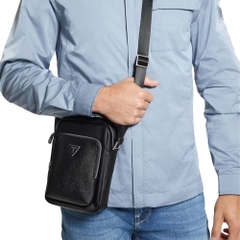 Túi GUESS Faux-Leather Saffiano Crossbody Black HMMISAP4263