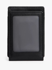 Ví Tommy Hilfiger Men's Pebbled Leather Magnetic Bifold Wallet Black 31TL160072