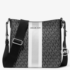 Túi Michael Kors Jet Set Small Signature Logo Stripe Crossbody Bag Black 35F5STVC5K