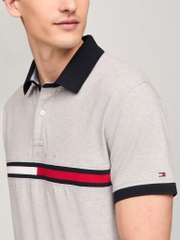 Áo Polo Tommy Hilfiger Regular Fit Embroidered Stripe Logo Grey 78JB117 030