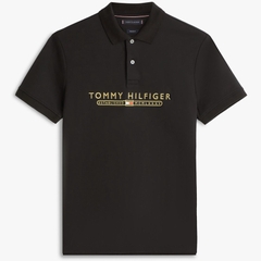 Áo Polo Tommy Hilfiger Regular Fit Embroidered Logo Interlock Black MW41615 001