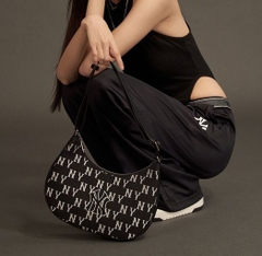 Túi MLB Hobo Monogram Jacquard Large NY Black 3ABQL023N-50BKS