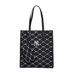 Túi Tote MLB Monogram Diamond Jacquard NY Black 3AORM012N-50BKS
