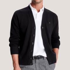 Áo Tommy Hilfiger Jersey Cardigan Flag Logo Black 78J9320 002