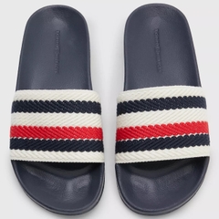 Dép Tommy Hilfiger Logo Stripe Pool Space Blue FW07151
