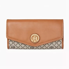 Ví Tommy Hilfiger Logo Flag Wallet Tan Dark Chocolate 69J8710 240