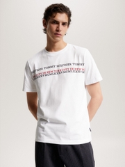 Áo Tommy Hilfiger Center Chest Stripe White MW32618 100