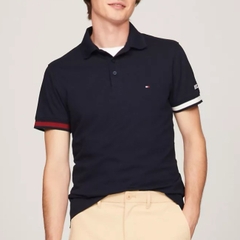 Áo Polo Tommy Hilfiger Slim Fit Flag Cuff Navy 78J9762 410