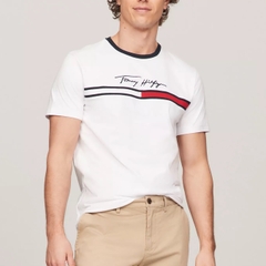 Áo Tommy Hilfiger Flag Logo Thêu White 78JA947 110
