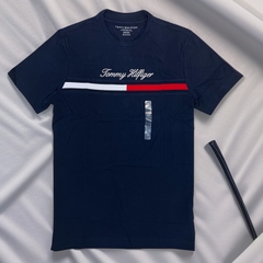 Áo Tommy Hilfiger Script Flag Logo Thêu Navy 78JA946 410
