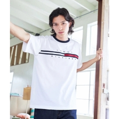 Áo Tommy Hilfiger Embroidered Flag Logo T-Shirt White