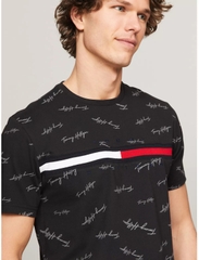 Áo Tommy Hilfiger Signature Flag Stripe Logo Black 78JA523 001