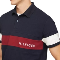 Áo Polo Tommy Hilfiger Regular Fit Colorblock Logo Navy 78J9767 410