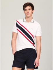 Áo Polo Tommy Hilfiger Regular Fit Banner Stripe White 78JA988 100