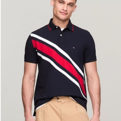 Áo Polo Tommy Hilfiger Regular Fit Banner Stripe Navy 78JA988 410