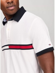 Áo Polo Tommy Hilfiger Regular Fit Embroidered Stripe Logo White 78JB117 100