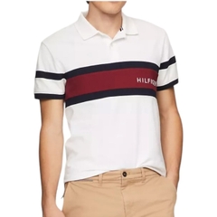 Áo Polo Tommy Hilfiger Regular Fit Colorblock Logo White 78J9767 100