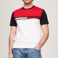 Áo Tommy Hilfiger Colorblock Flag Stripe Logo White Multi 78JB107 100