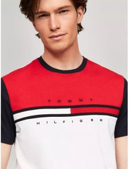 Áo Tommy Hilfiger Colorblock Flag Stripe Logo White Multi 78JB107 100