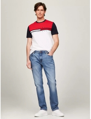 Áo Tommy Hilfiger Colorblock Flag Stripe Logo White Multi 78JB107 100