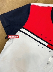 Áo Tommy Hilfiger Colorblock Flag Stripe Logo White Multi 78JB107 100